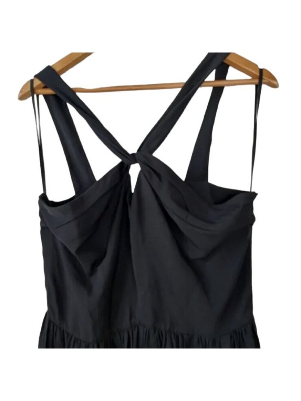 L’agence Valletta black silk halter cross dress Size 10 - Picture 4 of 7